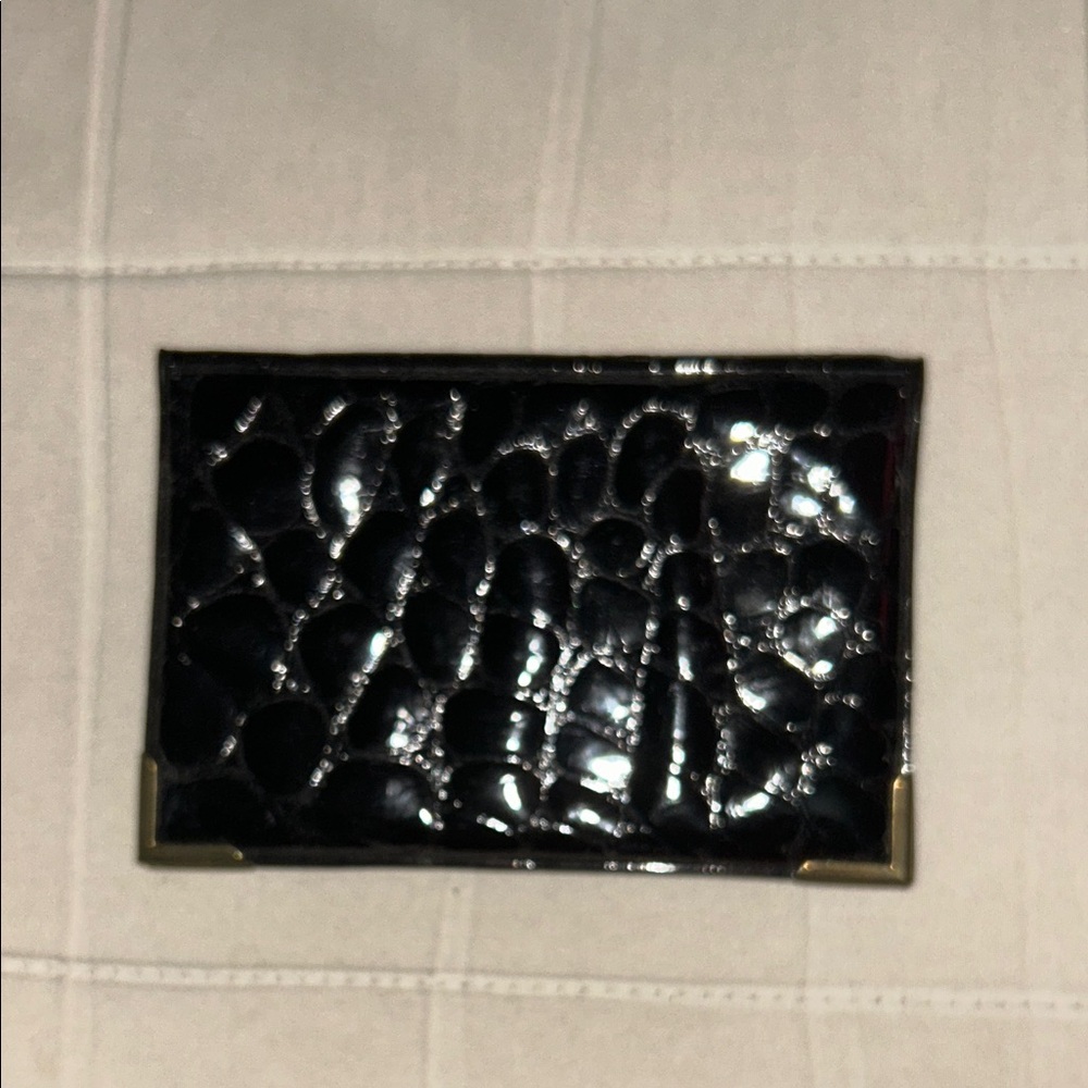 Elegant Black Embossed Card Holder